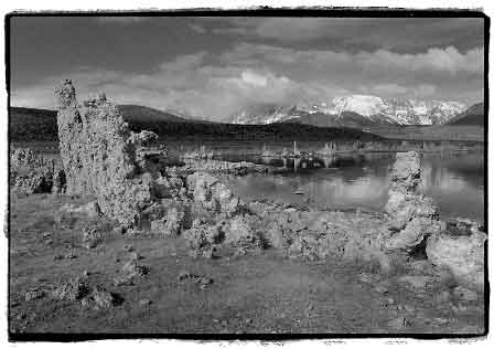 Mono Lake, California: Tufa and mountain storm, 1991